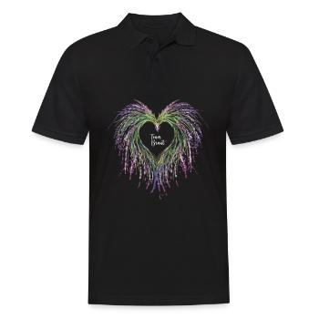 Lavender I Team Bride Flower Wreath Wedding Boho - Men's Polo Shirt - black - Front - Kai (181cm)