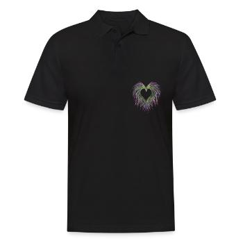 Lavendel I Team Braut Blumenkranz Hochzeit Boho - Männer Poloshirt - Schwarz - Vorne - Kai (181cm)