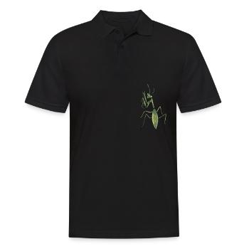Gottesanbeterin I Fangschrecke Mantis Insekt Motiv - Männer Poloshirt - Schwarz - Vorne - Kai (181cm)