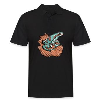 Poison Dart Frog I Toad Frog Motif for Amphibians - Men's Polo Shirt - black - Front - Kai (181cm)