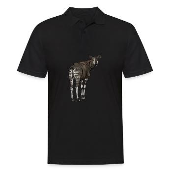 Okapi I Waldgiraffe aus dem Regenwald für - Männer Poloshirt - Schwarz - Vorne - Kai (181cm)