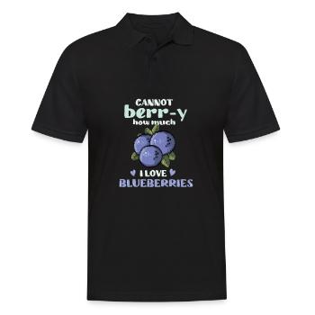 Blaubeere Heidelbeere Strauch Wald Waldfrucht - Männer Poloshirt - Schwarz - Vorne - Kai (181cm)