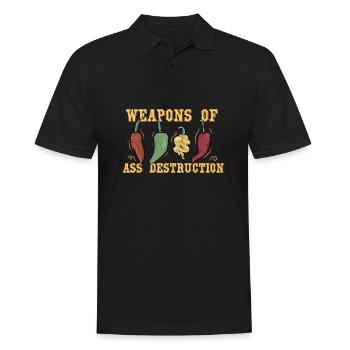 Chili Jalapenos Habaneros Carolina Reaper - Männer Poloshirt - Schwarz - Vorne - Kai (181cm)
