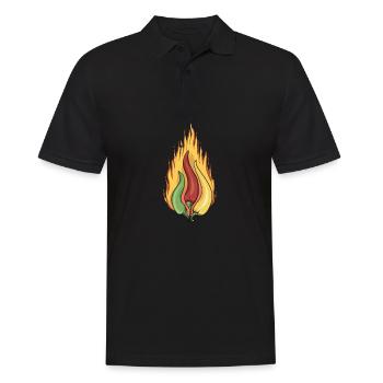 Chili Jalapenos Habaneros Carolina Reaper - Männer Poloshirt - Schwarz - Vorne - Kai (181cm)