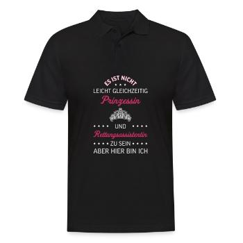 Prinzessin und Rettungsassistentin I Motiv für - Männer Poloshirt - Schwarz - Vorne - Kai (181cm)