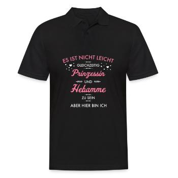 Prinzessin und Hebamme I Geburt Motiv für - Männer Poloshirt - Schwarz - Vorne - Kai (181cm)
