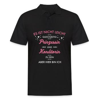 Prinzessin und Konditorin I I Backstube Bäckerei - Männer Poloshirt - Schwarz - Vorne - Kai (181cm)