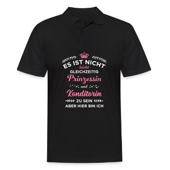 Prinzessin und Konditorin I I Backstube Bäckerei - Männer Poloshirt - Schwarz - Vorne - Kai (181cm)