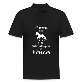 Friese I Pony Pferde Spruch Motiv für Reiterin - Männer Poloshirt - Schwarz - Vorne - Kai (181cm)