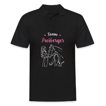 Freiberger I Pony Pferde Spruch Motiv für Reiterin - Männer Poloshirt - Schwarz - Vorne - Kai (181cm)