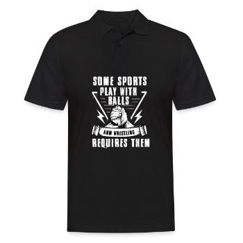 Arm wrestling tree felling weight training Armwrestling - Men's Polo Shirt - black - Front - Kai (181cm)