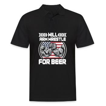 Arm wrestling tree felling weight training Armwrestling - Men's Polo Shirt - black - Front - Kai (181cm)