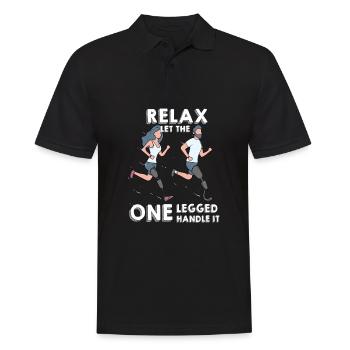 Amputation Bein Protese Cyborg Unfall Arm - Männer Poloshirt - Schwarz - Vorne - Kai (181cm)