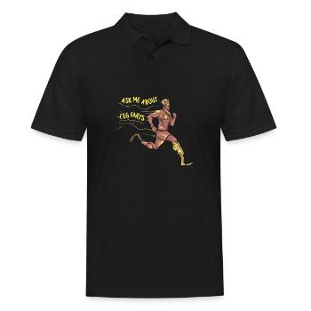 Amputation Bein Protese Cyborg Unfall Arm - Männer Poloshirt - Schwarz - Vorne - Kai (181cm)