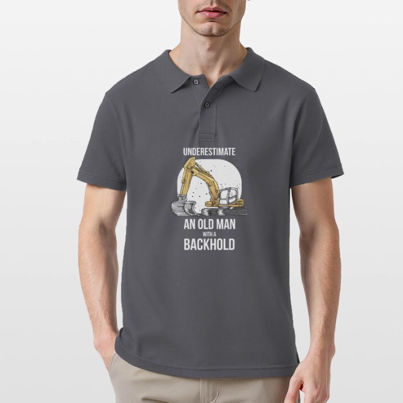 Construction machine machine operator Construction site excavator Men's Polo Shirt