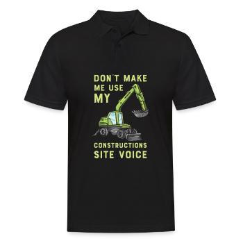 Baumaschine Maschinenführer Baustelle Bagger - Männer Poloshirt - Schwarz - Vorne - Kai (181cm)