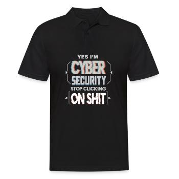 Hacker Programmeur Développeur Informatique - Polo Homme - noir - Devant - Kai (181cm)