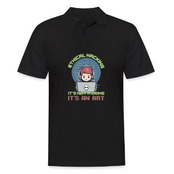 Hacker Programmeur Développeur Informatique - Polo Homme - noir - Devant - Kai (181cm)