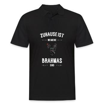 Brahma Hühner I Chicken Geflügel Motiv für - Männer Poloshirt - Schwarz - Vorne - Kai (181cm)