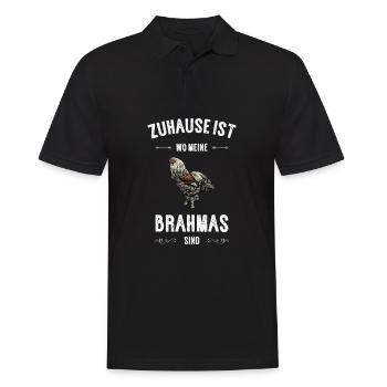 Brahma Hühner I Chicken Geflügel Motiv für - Männer Poloshirt - Schwarz - Vorne - Kai (181cm)