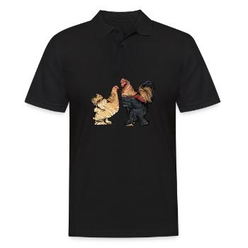 Brahma Hühner I Chicken Geflügel Motiv für - Männer Poloshirt - Schwarz - Vorne - Kai (181cm)