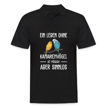 Kanarienvogel I Kanarie Girlitze Nymphen für Vogel - Männer Poloshirt - Schwarz - Vorne - Kai (181cm)