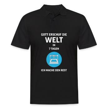 3D Druck Printing CAD PLA Filament 3d drucken - Männer Poloshirt - Schwarz - Vorne - Kai (181cm)