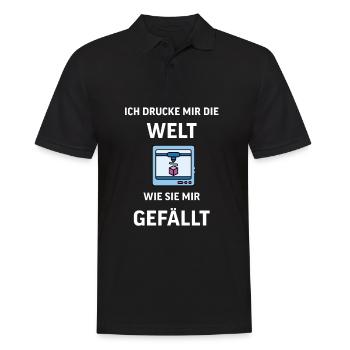 3D Druck Printing CAD PLA Filament 3d drucken - Männer Poloshirt - Schwarz - Vorne - Kai (181cm)