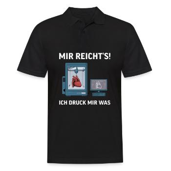 3D Druck Printing CAD PLA Filament 3d drucken - Männer Poloshirt - Schwarz - Vorne - Kai (181cm)