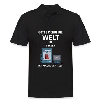 3D Druck Printing CAD PLA Filament 3d drucken - Männer Poloshirt - Schwarz - Vorne - Kai (181cm)