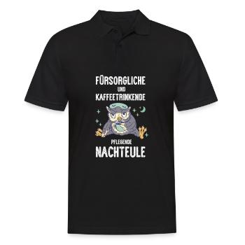 Krankenschwester I Nachteule im Nachtdienst für - Männer Poloshirt - Schwarz - Vorne - Kai (181cm)