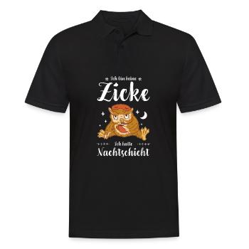 Krankenschwester I Nachteule im Nachtdienst für - Männer Poloshirt - Schwarz - Vorne - Kai (181cm)