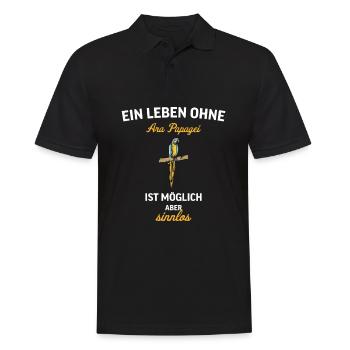 Ara Papagei I Südamerika Exotischer Vogel für - Männer Poloshirt - Schwarz - Vorne - Kai (181cm)