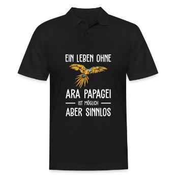 Ara Papagei I Südamerika Exotischer Vogel für - Männer Poloshirt - Schwarz - Vorne - Kai (181cm)