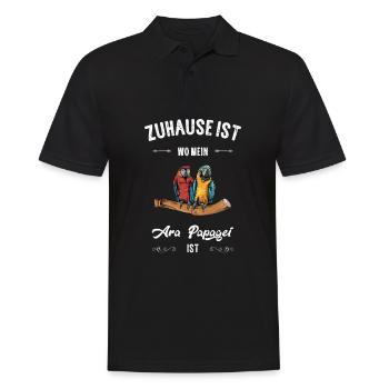 Ara Papagei I Südamerika Exotischer Vogel für - Männer Poloshirt - Schwarz - Vorne - Kai (181cm)