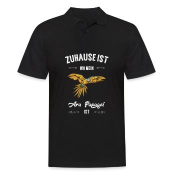 Ara Papagei I Südamerika Exotischer Vogel für - Männer Poloshirt - Schwarz - Vorne - Kai (181cm)