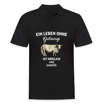 Galloway Rind I Schottland Rinderzucht Geschenk - Männer Poloshirt - Schwarz - Vorne - Kai (181cm)