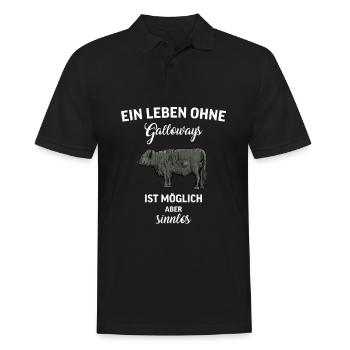 Galloway Rind I Schottland Rinderzucht Geschenk - Männer Poloshirt - Schwarz - Vorne - Kai (181cm)