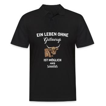 Galloway Rind I Schottland Rinderzucht Geschenk - Männer Poloshirt - Schwarz - Vorne - Kai (181cm)