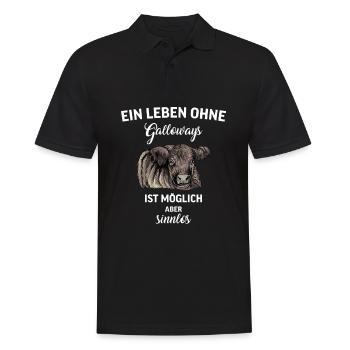 Galloway Rind I Schottland Rinderzucht Geschenk - Männer Poloshirt - Schwarz - Vorne - Kai (181cm)