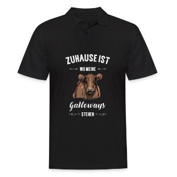 Galloway Rind I Schottland Rinderzucht Geschenk - Männer Poloshirt - Schwarz - Vorne - Kai (181cm)