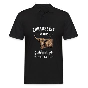 Galloway Rind I Schottland Rinderzucht Geschenk - Männer Poloshirt - Schwarz - Vorne - Kai (181cm)