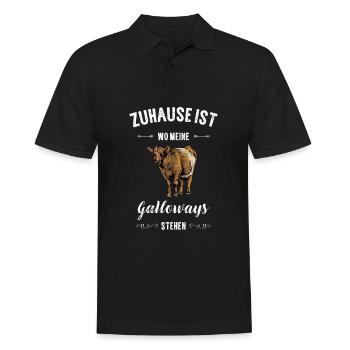 Galloway Rind I Schottland Rinderzucht Geschenk - Männer Poloshirt - Schwarz - Vorne - Kai (181cm)