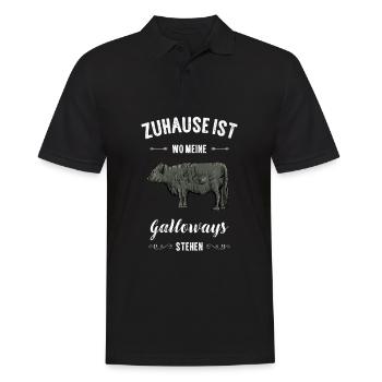 Galloway Rind I Schottland Rinderzucht Geschenk - Männer Poloshirt - Schwarz - Vorne - Kai (181cm)