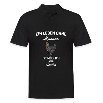 Maran Huhn I Henne Ei Hahn Motiv für Hühnerhalter - Männer Poloshirt - Schwarz - Vorne - Kai (181cm)