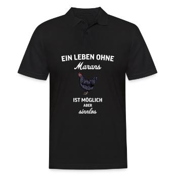 Maran Huhn I Henne Ei Hahn Motiv für Hühnerhalter - Männer Poloshirt - Schwarz - Vorne - Kai (181cm)