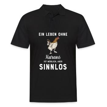 Maran Huhn I Henne Ei Hahn Motiv für Hühnerhalter - Männer Poloshirt - Schwarz - Vorne - Kai (181cm)