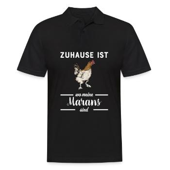 Maran Huhn I Henne Ei Hahn Motiv für Hühnerhalter - Männer Poloshirt - Schwarz - Vorne - Kai (181cm)