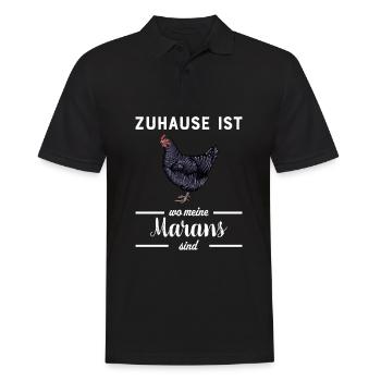 Maran Huhn I Henne Ei Hahn Motiv für Hühnerhalter - Männer Poloshirt - Schwarz - Vorne - Kai (181cm)