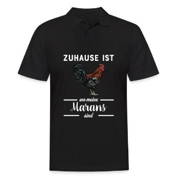 Maran Huhn I Henne Ei Hahn Motiv für Hühnerhalter - Männer Poloshirt - Schwarz - Vorne - Kai (181cm)